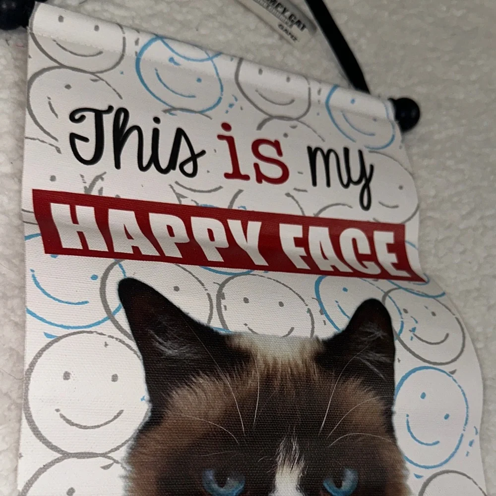 Grumpy Cat ‘This is My Happy Face' Wall Decor Hanging Office Decor